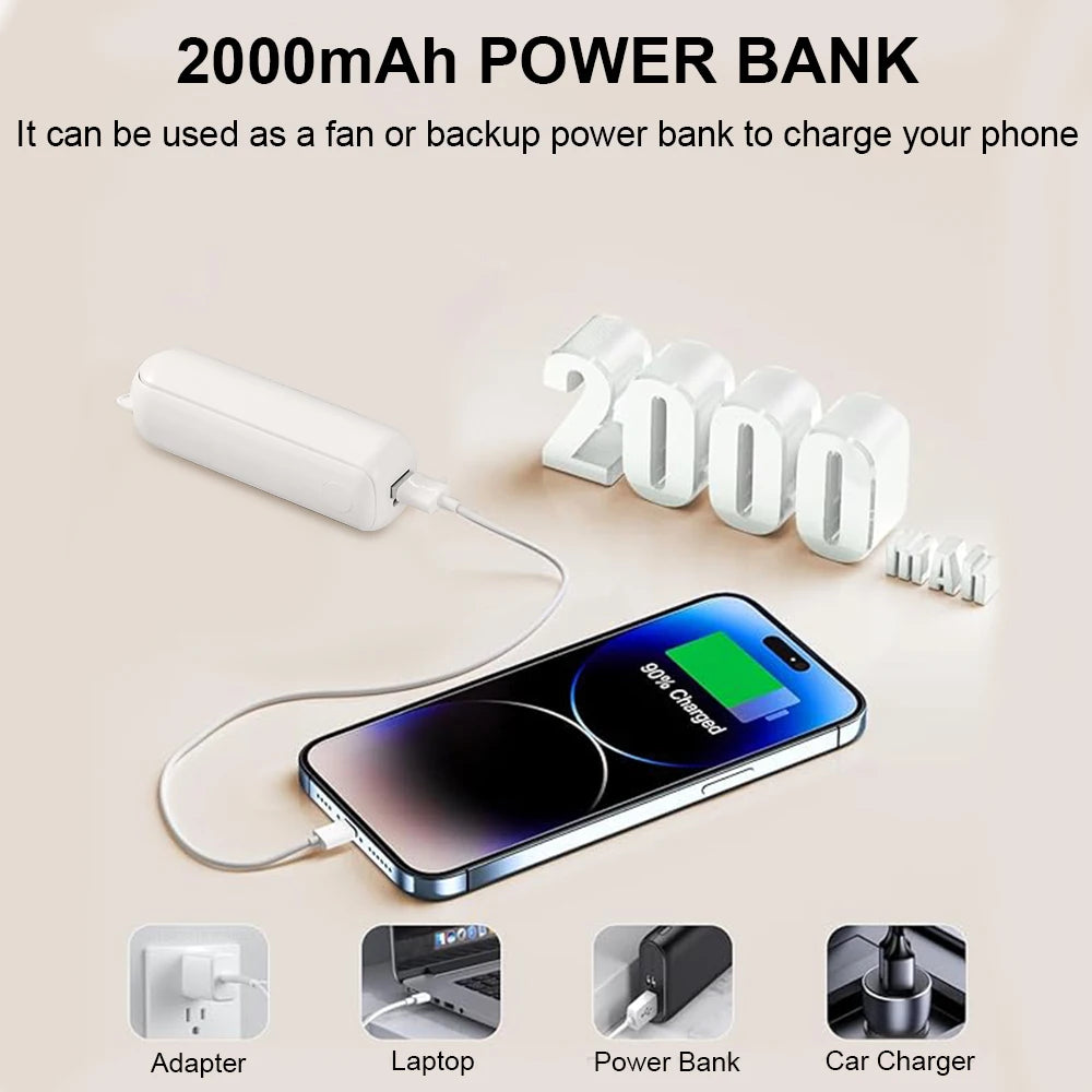 zapit pocket USB fan power bank